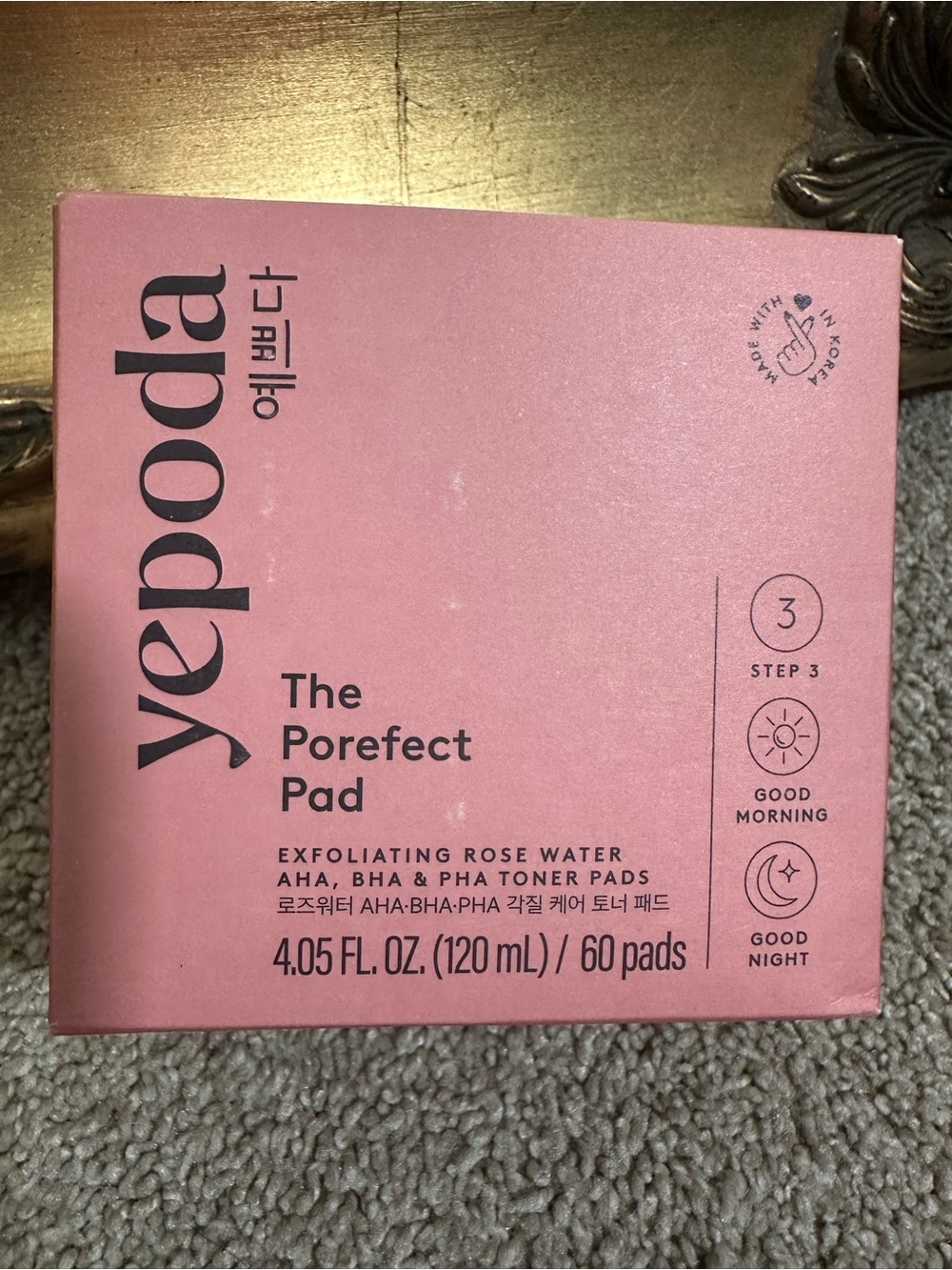 NIB Yepoda The Porefect Pad Exfoliating Rose Water Toner Pads 60 Pads $34